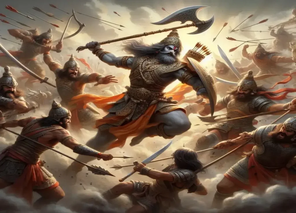 Parshuram fighting all the kshatriyas