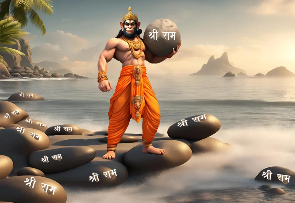 hanuman wrote ram on stones of ram setu