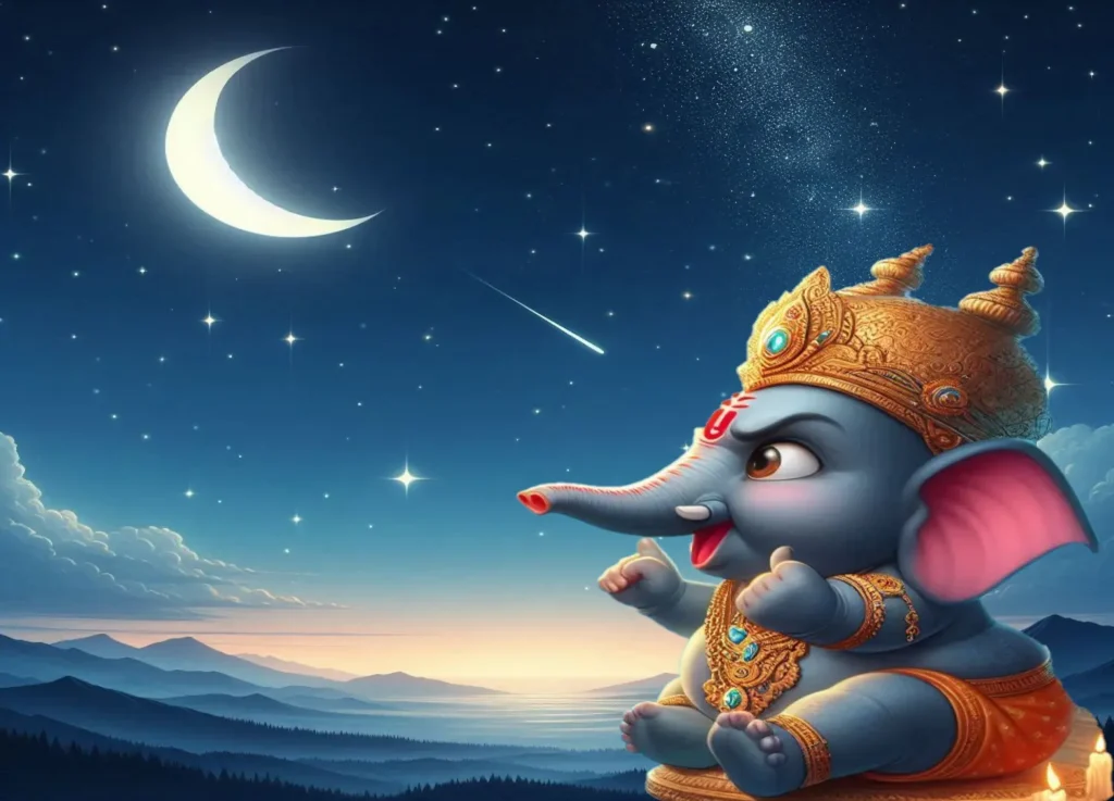 Ekadant aka Ganesh cursing Chandra aka Moon